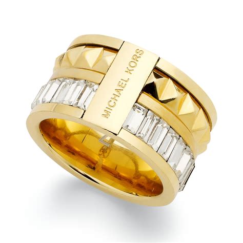 michael kors pyramid baguette ring|Michael Kors Gold.